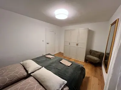 Ein Bett oder Betten in einem Zimmer der Unterkunft Garten-Ferienwohnung Seppi