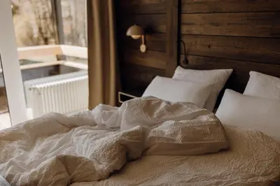 Ein Bett oder Betten in einem Zimmer der Unterkunft Wallerei Walchensee