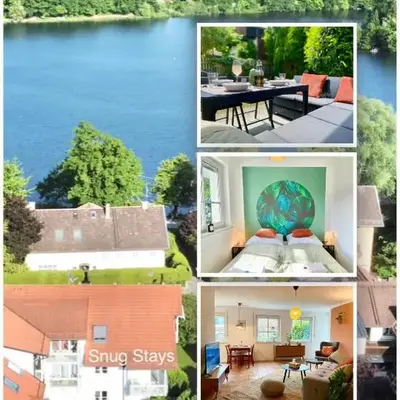 Snug Stays 1 I 3-Zimmer Design Apartment am See mit Garten I Home Office I Highspeed Wifi