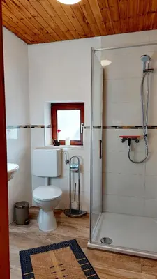 Ein Badezimmer in der Unterkunft Ferienhaus auf dem Werteshof
