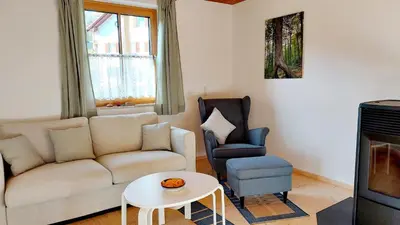 Ein Sitzbereich in der Unterkunft Ferienhaus auf dem Werteshof