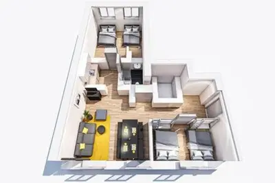 Küche/Küchenzeile in der Unterkunft MARIENPLATZ Apartment 2 bedrooms living room kitchen