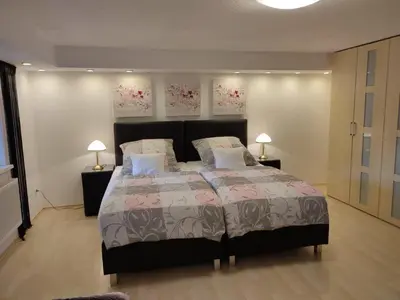 Ein Bett oder Betten in einem Zimmer der Unterkunft Gästewohnung Mühlstein