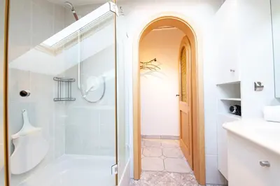 Ein Badezimmer in der Unterkunft Fuchsbau
