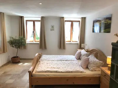 Ein Bett oder Betten in einem Zimmer der Unterkunft Ferienwohnung 3 Rinser