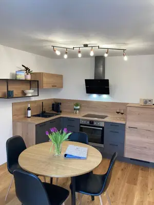 Küche/Küchenzeile in der Unterkunft Ferienwohnung Einklang