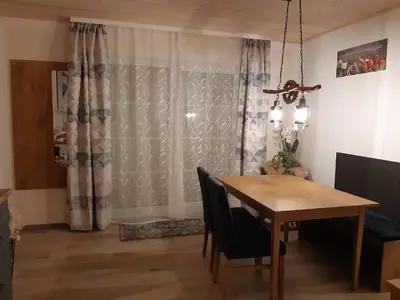 Ein Sitzbereich in der Unterkunft Weberhof