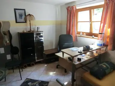 Ein Sitzbereich in der Unterkunft Urlaub am Inn