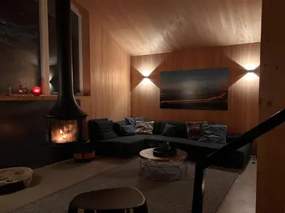 Ein Sitzbereich in der Unterkunft NEU: Alpen-Chalet Seekarblick mit Pool