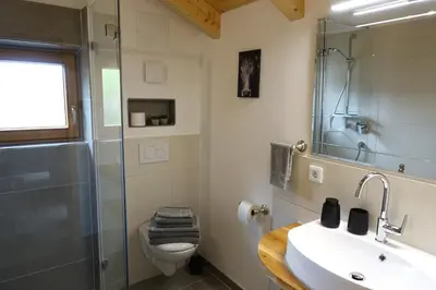 Ein Badezimmer in der Unterkunft Bleierhof