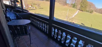 Ein Balkon oder eine Terrasse in der Unterkunft ciao-aschau Gschwendtnerhof Ap18 SchölzkeV