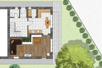 Grundriss der Unterkunft Ferienhaus Antdorfer Gartenglück