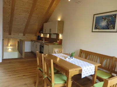 Küche/Küchenzeile in der Unterkunft Landhaus Familie Doll Ferienwohnung Sunnawind