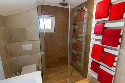 Ein Badezimmer in der Unterkunft Ferienwohnung Hilde