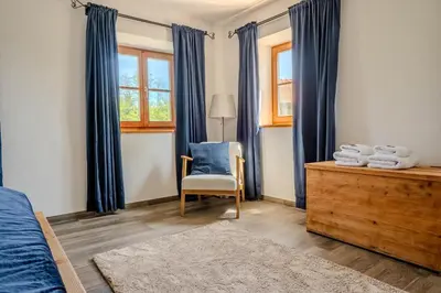 Ein Sitzbereich in der Unterkunft Ferienhof Petermühle Urlaub mit Alpakas