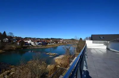 Blick auf einen Fluss in der Nähe der Ferienwohnung