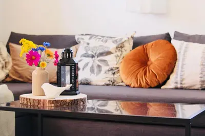 Ein Sitzbereich in der Unterkunft Ferienwohnung Bergliebe Höhenmoos
