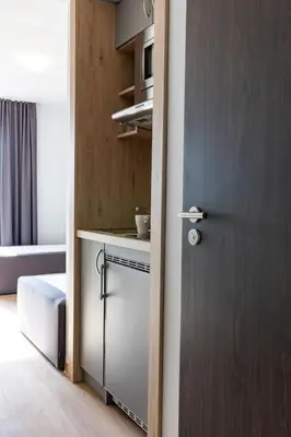 Küche/Küchenzeile in der Unterkunft FirstSleep Landshut