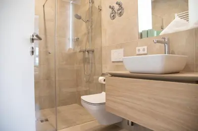 Ein Badezimmer in der Unterkunft Königsblick