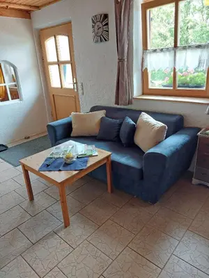 Ein Sitzbereich in der Unterkunft Ferienwohnung Hofbauer