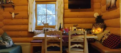 Ein Sitzbereich in der Unterkunft Schlossalm Ferienwohnungen