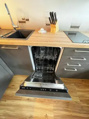 Küche/Küchenzeile in der Unterkunft Ammersee Apartment Schondorf