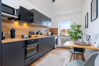 Küche/Küchenzeile in der Unterkunft UNiQE - design apartment - SKY-TV - kitchen - free parking