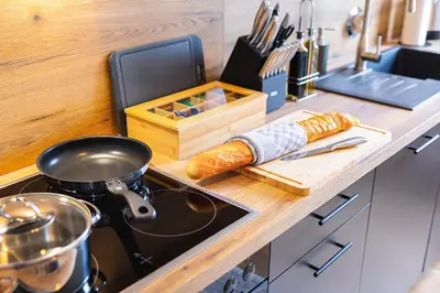 Küche/Küchenzeile in der Unterkunft UNiQE - design apartment - SKY-TV - kitchen - free parking