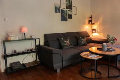 Ein Sitzbereich in der Unterkunft Ferienhaus Adelia