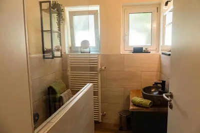 Ein Badezimmer in der Unterkunft Ferienhaus Adelia