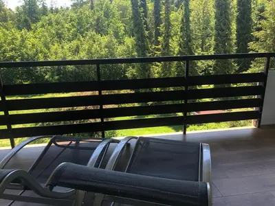 Ein Balkon oder eine Terrasse in der Unterkunft Von der Felsen