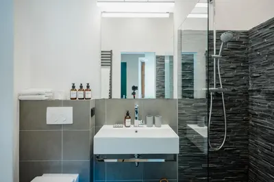 Ein Badezimmer in der Unterkunft Studio on Gut Buchwies near Garmisch-Partenkirchen