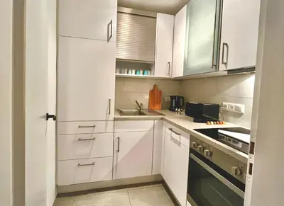 Küche/Küchenzeile in der Unterkunft Maisonettewohnung Steinbock mit Bergblick