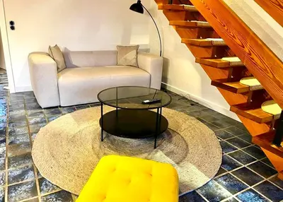 Ein Sitzbereich in der Unterkunft Maisonettewohnung Steinbock mit Bergblick