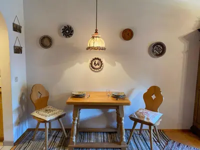 Ein Sitzbereich in der Unterkunft Ferienwohnung Sonnenschein