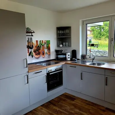 Küche/Küchenzeile in der Unterkunft Ferienwohnung Am Hochfeld