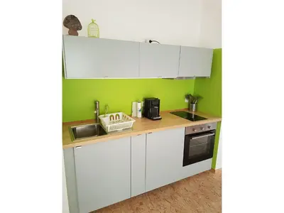 Küche/Küchenzeile in der Unterkunft NEU Apartment am Birkenfeld Allgäu Kaufbeuren