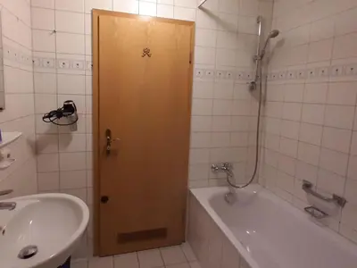 Ein Badezimmer in der Unterkunft liebevoll eingerichtete Ferienwohnung in den Alpen