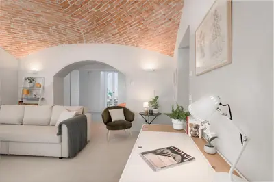 Ein Sitzbereich in der Unterkunft Exklusiv: Historisches Apartment mit Deckengewölbe
